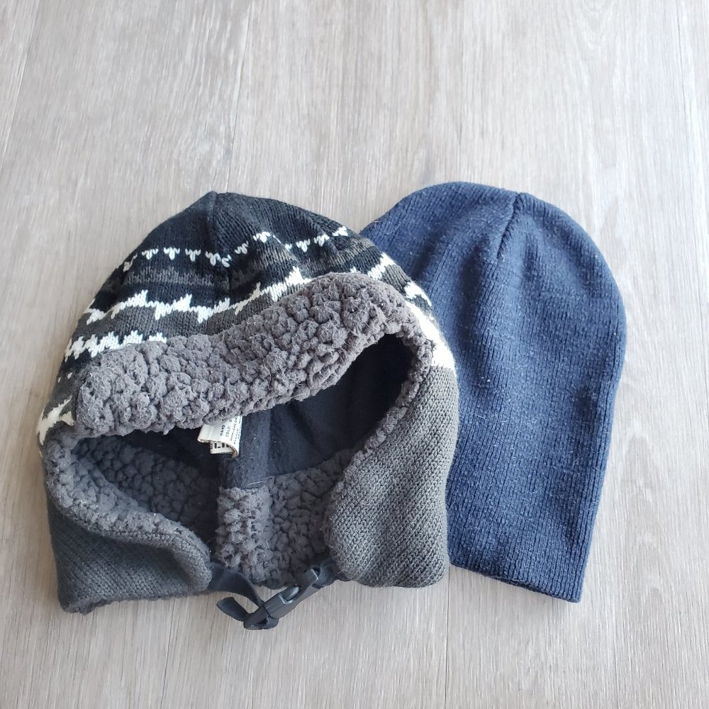 Bundle Beanies Urban Pipeline Winter Hat with ear flaps Black Grey White Navy